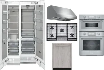 6 Piece Package Includes Refrigerator, Freezer, Cooktop, Wall Oven, Hood And Dishwasher