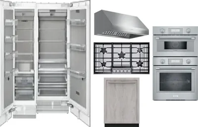 6 Piece Package Includes Refrigerator, Freezer, Cooktop, Wall Oven, Hood And Dishwasher