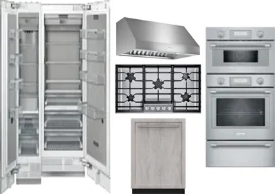 6 Piece Package Includes Refrigerator, Freezer, Cooktop, Wall Oven, Hood And Dishwasher