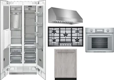 6 Piece Package Includes Refrigerator, Freezer, Cooktop, Wall Oven, Hood And Dishwasher