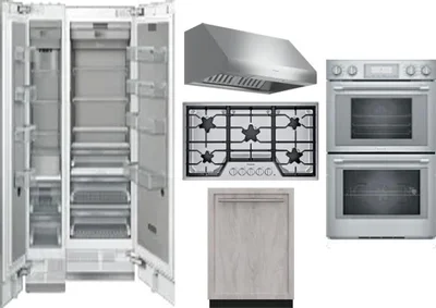 6 Piece Package Includes Refrigerator, Freezer, Cooktop, Wall Oven, Hood And Dishwasher
