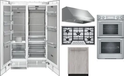 6 Piece Package Includes Refrigerator, Freezer, Cooktop, Wall Oven, Hood And Dishwasher