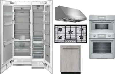 6 Piece Package Includes Refrigerator, Freezer, Cooktop, Wall Oven, Hood And Dishwasher