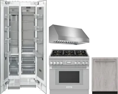 5 Piece Package Includes Refrigerator, Freezer, Range, Hood And Dishwasher