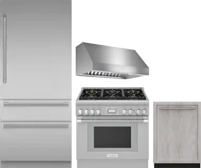 4 Piece Package Includes Refrigerator, Range, Hood And Dishwasher