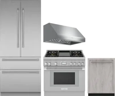4 Piece Package Includes Refrigerator, Range, Hood And Dishwasher