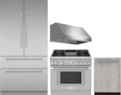 4 Piece Package Includes Refrigerator, Range, Hood And Dishwasher