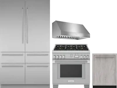 4 Piece Package Includes Refrigerator, Range, Hood And Dishwasher