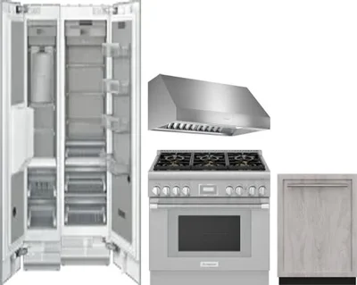 5 Piece Package Includes Refrigerator, Freezer, Range, Hood And Dishwasher
