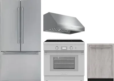 4 Piece Package Includes Refrigerator, Range, Hood And Dishwasher