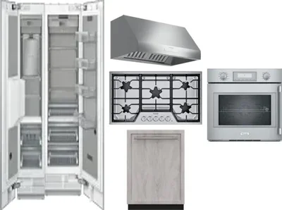 6 Piece Package Includes Refrigerator, Freezer, Cooktop, Wall Oven, Hood And Dishwasher