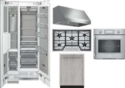 6 Piece Package Includes Refrigerator, Freezer, Cooktop, Wall Oven, Hood And Dishwasher