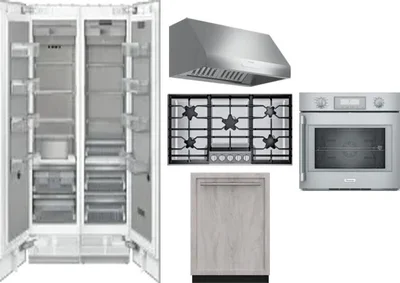 6 Piece Package Includes Refrigerator, Freezer, Cooktop, Wall Oven, Hood And Dishwasher