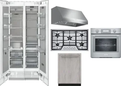 6 Piece Package Includes Refrigerator, Freezer, Cooktop, Wall Oven, Hood And Dishwasher