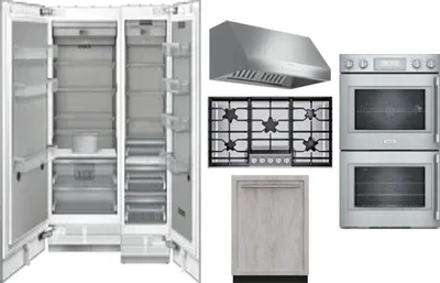 6 Piece Package Includes Refrigerator, Freezer, Cooktop, Wall Oven, Hood And Dishwasher