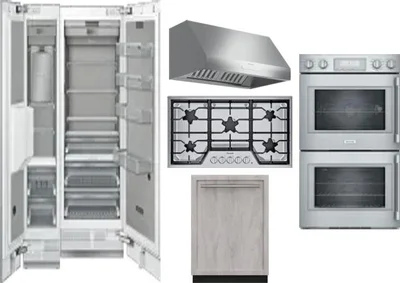 6 Piece Package Includes Refrigerator, Freezer, Cooktop, Wall Oven, Hood And Dishwasher