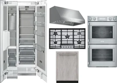 6 Piece Package Includes Refrigerator, Freezer, Cooktop, Wall Oven, Hood And Dishwasher