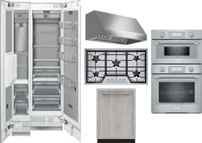 6 Piece Package Includes Refrigerator, Freezer, Cooktop, Wall Oven, Hood And Dishwasher