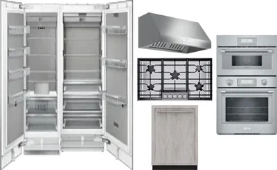 6 Piece Package Includes Refrigerator, Freezer, Cooktop, Wall Oven, Hood And Dishwasher