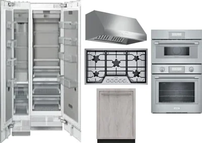 6 Piece Package Includes Refrigerator, Freezer, Cooktop, Wall Oven, Hood And Dishwasher