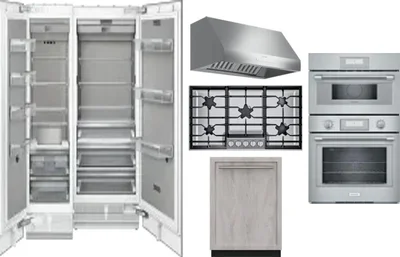 6 Piece Package Includes Refrigerator, Freezer, Cooktop, Wall Oven, Hood And Dishwasher