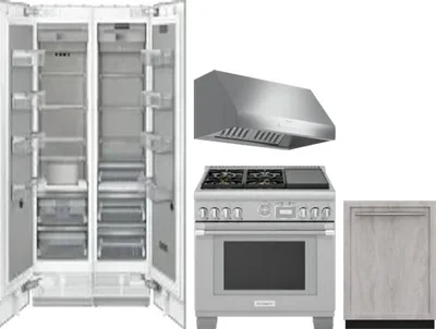 5 Piece Package Includes Refrigerator, Freezer, Range, Hood And Dishwasher