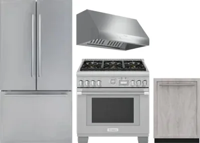 4 Piece Package Includes Refrigerator, Range, Hood And Dishwasher