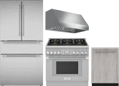 4 Piece Package Includes Refrigerator, Range, Hood And Dishwasher