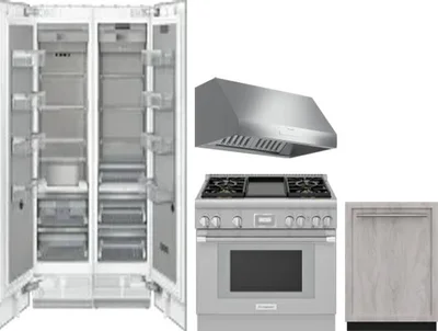 5 Piece Package Includes Refrigerator, Freezer, Range, Hood And Dishwasher