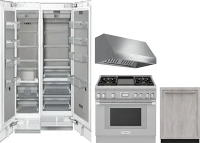5 Piece Package Includes Refrigerator, Freezer, Range, Hood And Dishwasher