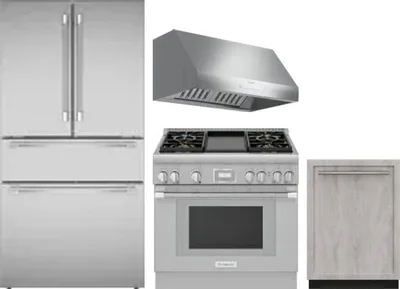 4 Piece Package Includes Refrigerator, Range, Hood And Dishwasher