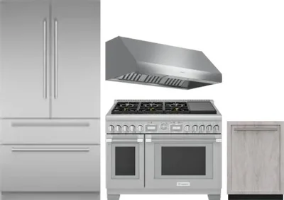 4 Piece Package Includes Refrigerator, Range, Hood And Dishwasher