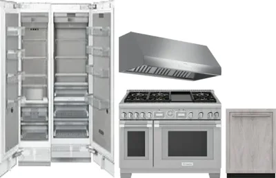 5 Piece Package Includes Refrigerator, Freezer, Range, Hood And Dishwasher