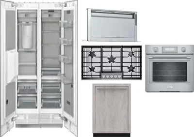 6 Piece Package Includes Refrigerator, Freezer, Cooktop, Wall Oven, Hood And Dishwasher