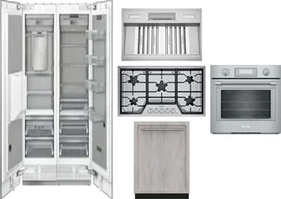 6 Piece Package Includes Refrigerator, Freezer, Cooktop, Wall Oven, Hood And Dishwasher