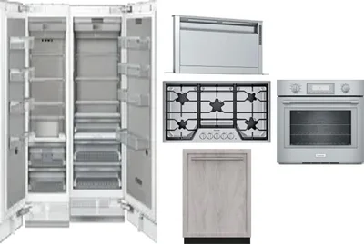 6 Piece Package Includes Refrigerator, Freezer, Cooktop, Wall Oven, Hood And Dishwasher