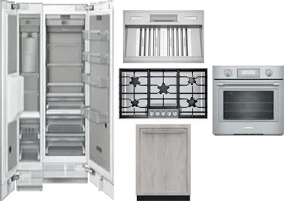 6 Piece Package Includes Refrigerator, Freezer, Cooktop, Wall Oven, Hood And Dishwasher