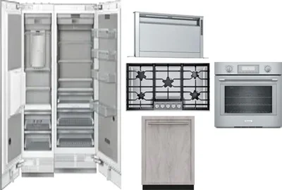 6 Piece Package Includes Refrigerator, Freezer, Cooktop, Wall Oven, Hood And Dishwasher