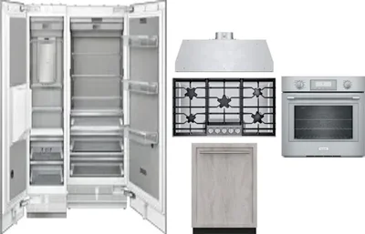 6 Piece Package Includes Refrigerator, Freezer, Cooktop, Wall Oven, Hood And Dishwasher