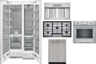 6 Piece Package Includes Refrigerator, Freezer, Cooktop, Wall Oven, Hood And Dishwasher