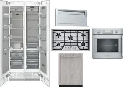 6 Piece Package Includes Refrigerator, Freezer, Cooktop, Wall Oven, Hood And Dishwasher