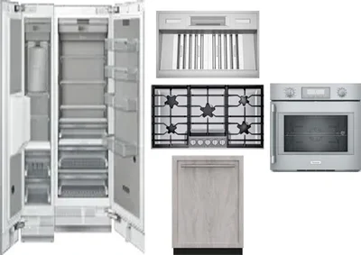 6 Piece Package Includes Refrigerator, Freezer, Cooktop, Wall Oven, Hood And Dishwasher