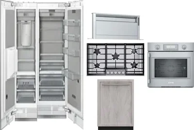6 Piece Package Includes Refrigerator, Freezer, Cooktop, Wall Oven, Hood And Dishwasher