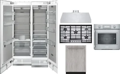 6 Piece Package Includes Refrigerator, Freezer, Cooktop, Wall Oven, Hood And Dishwasher