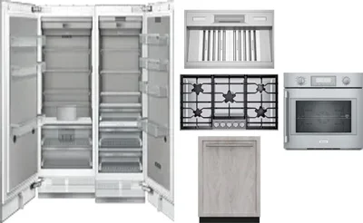 6 Piece Package Includes Refrigerator, Freezer, Cooktop, Wall Oven, Hood And Dishwasher