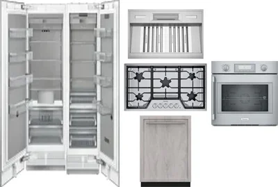 6 Piece Package Includes Refrigerator, Freezer, Cooktop, Wall Oven, Hood And Dishwasher