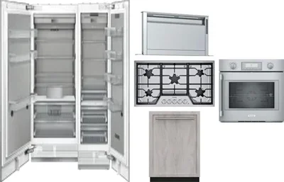 6 Piece Package Includes Refrigerator, Freezer, Cooktop, Wall Oven, Hood And Dishwasher