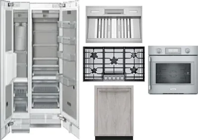 6 Piece Package Includes Refrigerator, Freezer, Cooktop, Wall Oven, Hood And Dishwasher