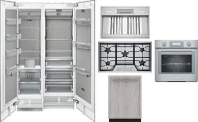 6 Piece Package Includes Refrigerator, Freezer, Cooktop, Wall Oven, Hood And Dishwasher