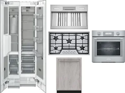 6 Piece Package Includes Refrigerator, Freezer, Cooktop, Wall Oven, Hood And Dishwasher
